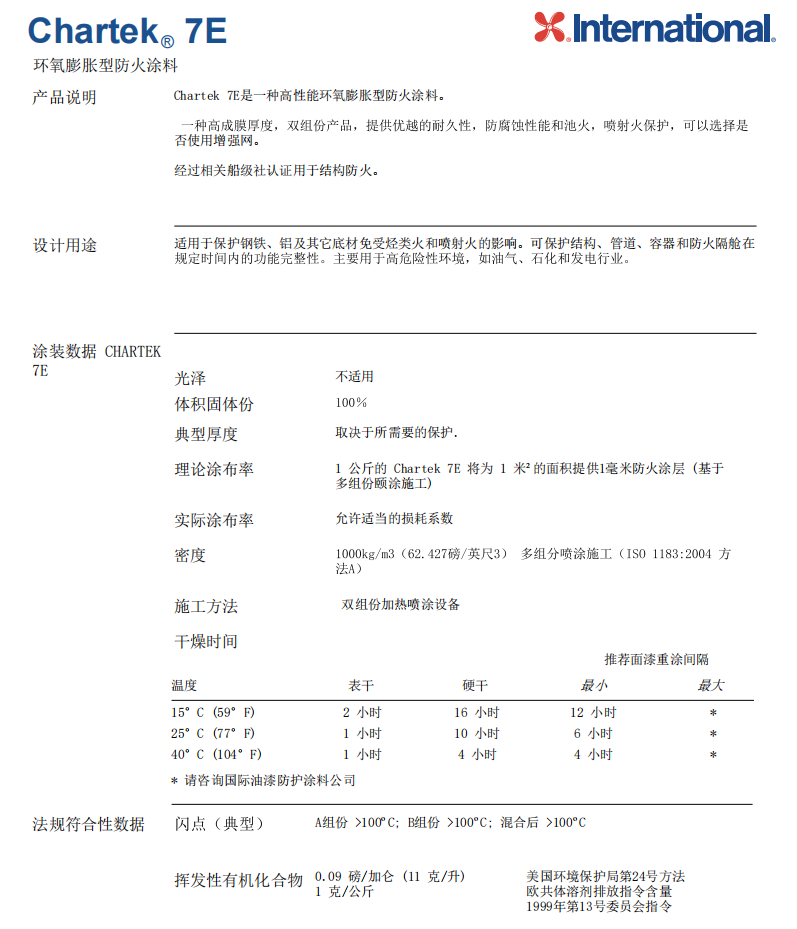 Chartek 7E环氧膨胀型防火涂料防火漆